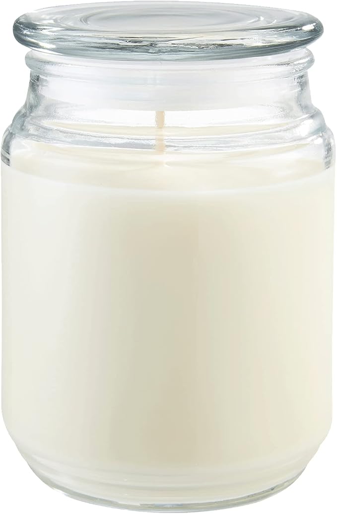 Candle-lite Scented Candles, Saltwater Lotus Fragrance, One 18 oz. Single-Wick Aromatherapy Candle with 110 Hours of Burn Time, White Color (Pack of 4)