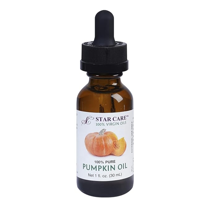 100% Pure Virgin Pumpkin Seed Oil Cold Pressed Unrefined Carrier Oil for Hair Growth Support Scalp Massage Glowing Skin, Rich in Omega 3, 6 & Zinc - 1 fl oz (30ml)