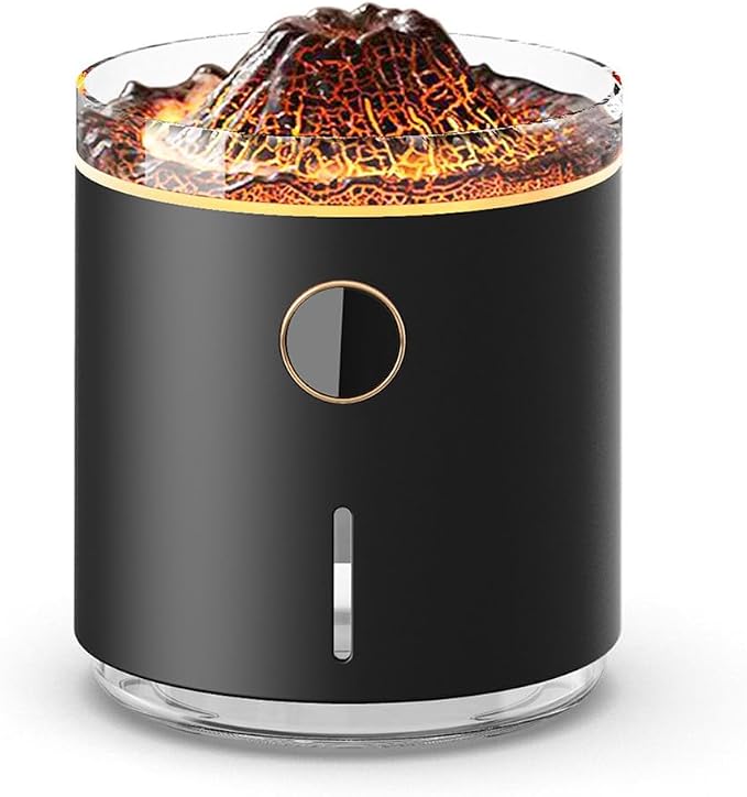 Aroma Diffuser with 350mL Water Tank, Flame and Smoke Modes, Auto Shut Off Safety Technology, Intelligent Timer, Ultra Quiet 30dB Operation for Bedroom or Office (black)