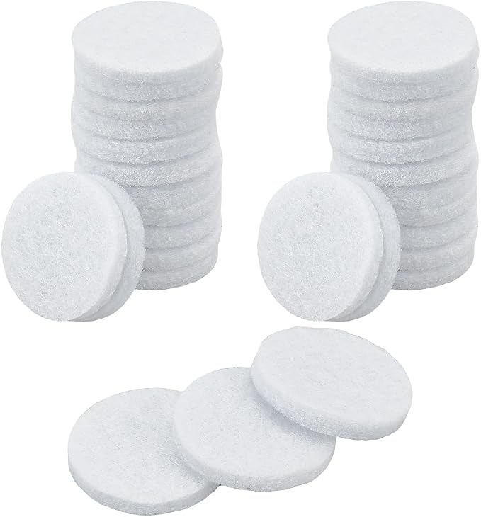 WADORN 100Pcs 20mm Round Aromatherapy Diffuser Refill Pad, Essential Oil Diffuser Replacement Refill Pads Microfiber Absorbing Circle Essential Pads for Diffuser Necklace Vent Clip Home Car