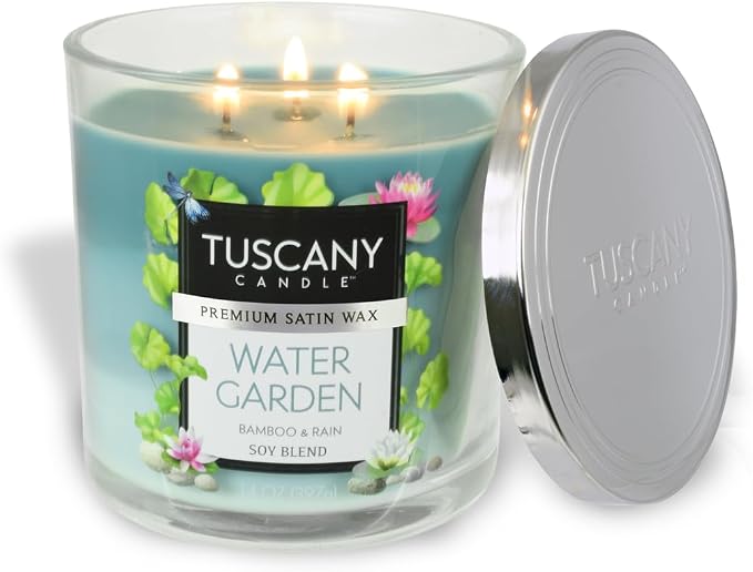 Tuscany Candle Water Garden: Bamboo & Aloe Scented Candle, 14 oz