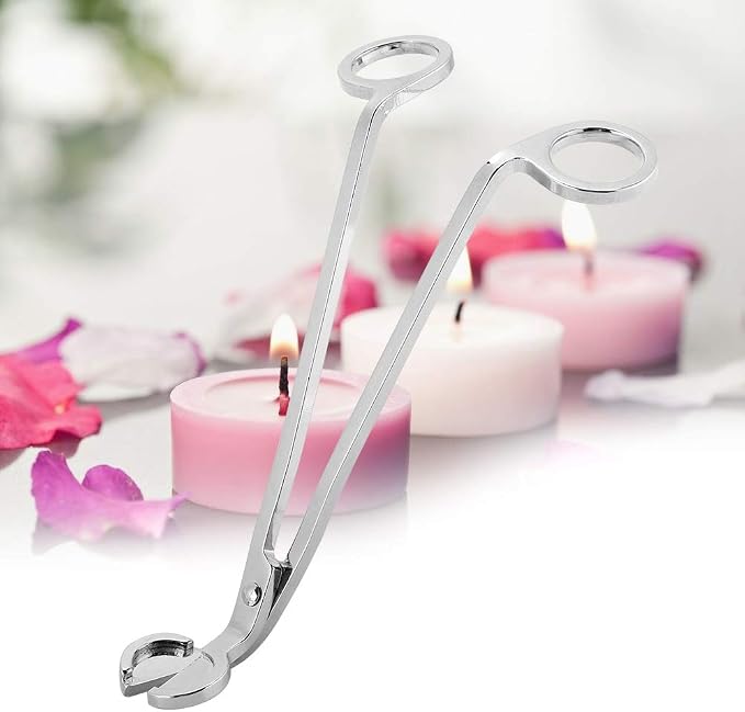 Candle Wick Trimmer,4 Colors Plating Design Heart Stainless Steel Wick Cutter Scissors Tool for Candle Making Supplies Accessories Remove (Silver)