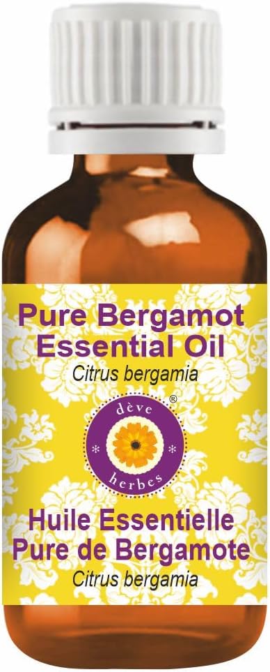 Deve Herbes Pure Bergamot Essential Oil (Citrus bergamia) Natural Therapeutic Grade Steam Distilled 100ml (3.38 oz)
