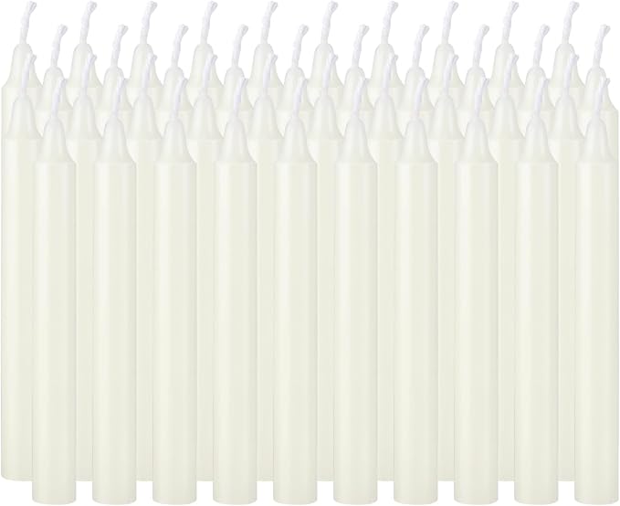 YOROXRG Set of 40 Ivory Candles Mini Unscented Taper Candles for Christmas,Household, Wedding, Rituals, Prayer, Birthdays, Meditation, Altar,Party and Home Décor Candlesticks - 4 Inch Tall