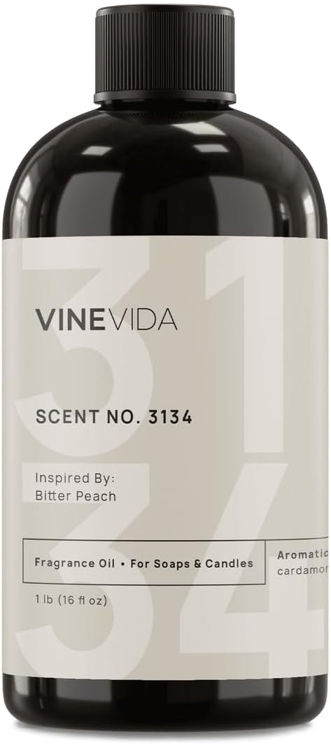 VINEVIDA Scent NO. 3134 Fragrance Oil - 16oz (1lb) - Inspired by: Bitter Peach Fragrance Oil for Candle Making - Made in USA Candle Scents Scents for Soap Making