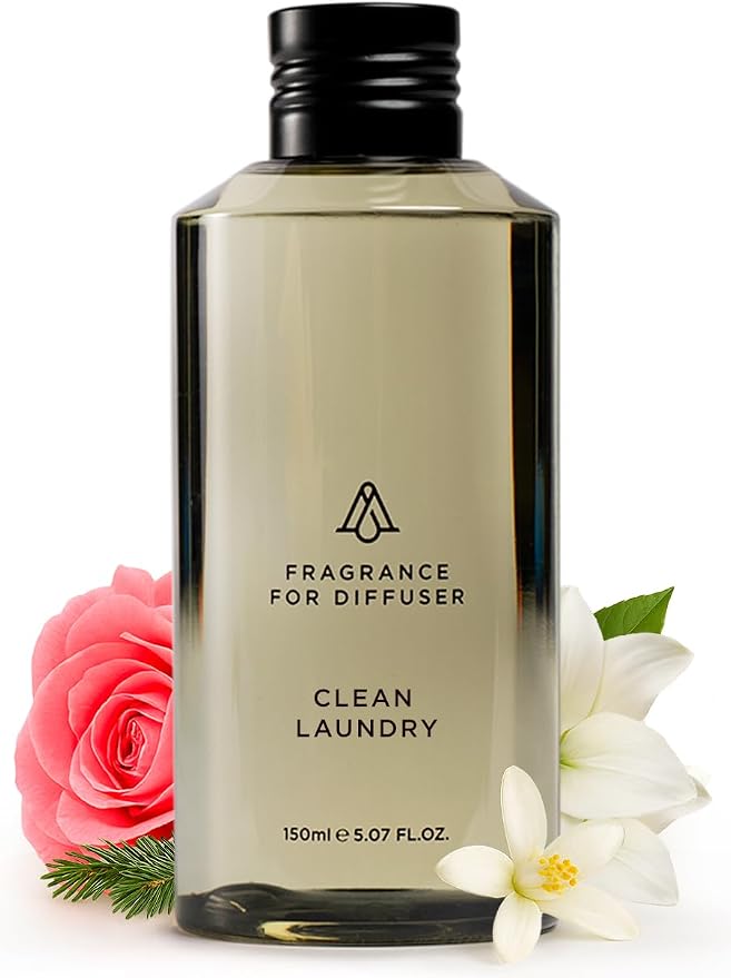 AromaPlan Scents, Clean Smelling Essential Oils, Clean Laundry Inspired by D. (5 Fl Oz /148ml)-Fresh Scent Essential Oil for Diffuser, USA Fragrance, Bigger Bottle, Bolder Aroma & Longer Lasting