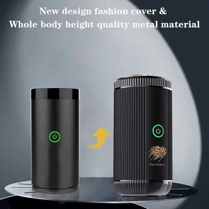 Bakhoor BoSidin Stylish Portable Incense Burner | USB Rechargeable Oud burner for Home Office and Car (X022-Black)