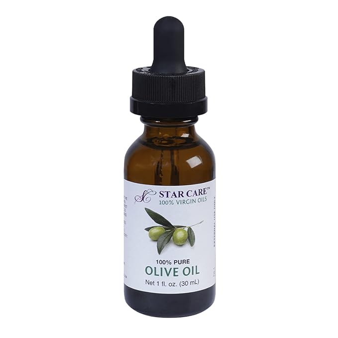 100% Pure Olive Oil for Hair, Skin and Nails 1 fl oz (30ml) Extra Virgin Unrefined Olea Europaea Oil with Dropper Deep Moisturizer Anti-Aging Body Oil & Scalp Treatment