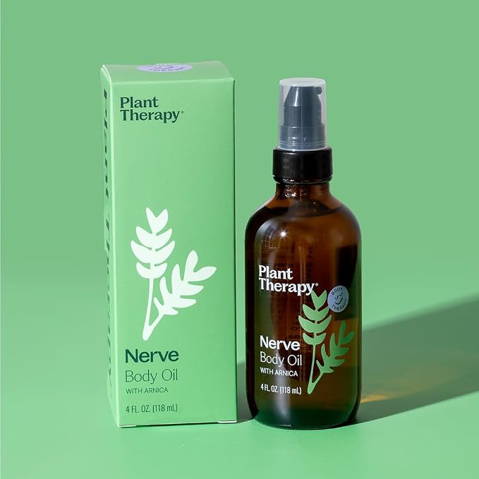Plant Therapy Nerve Body Oil with Arnica 4 oz, Soothing Body Care or Nerve Discomfort, Tingling, Sensitive Skin, and Dry Skin