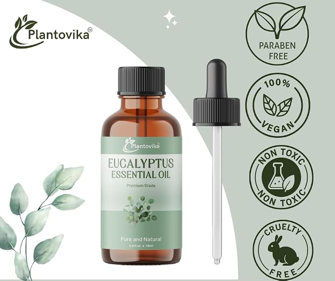 Eucalyptus Essential Oil | 100% Pure and Natural |Premium Grade Essential Oil for Skin, Diffuser, Massage, DIY Candle and Soap Making (4 Fl Oz, Eucalyptus)