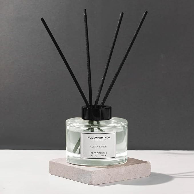 Clean Linen Reed Diffuser Set - Luxury Fragrance Reed Diffusers for Home. Office, Bathroom, Kitchen and Home Decor - Long-Lasting Scent with Non-Toxic Oils (5.63 oz, 160ml)