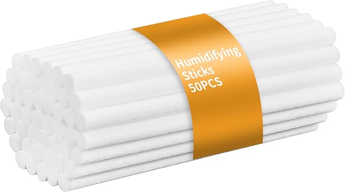 50 Pcs Humidifier Filter Replacement Rods Premium Cotton Filter Refills for Portable USB Mini Cool Mist Humidifiers (50, 5.354Inches)