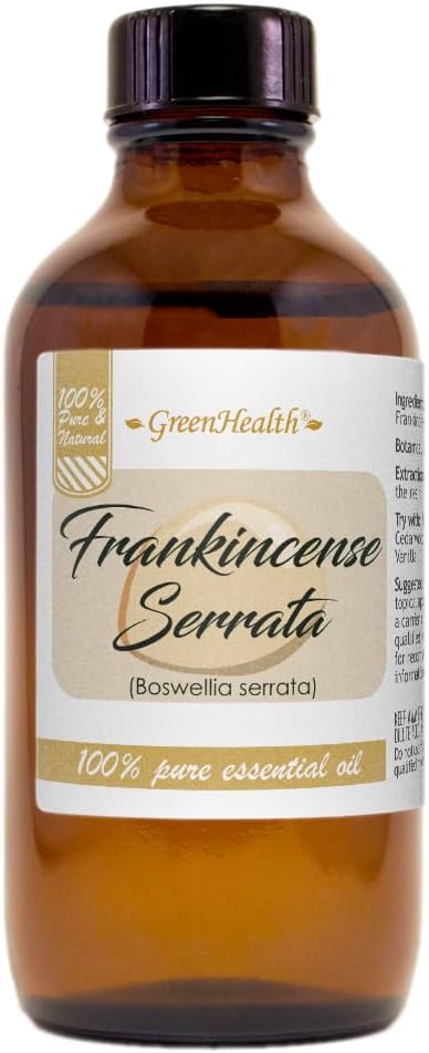 Frankincense Essential Oil - 4 fl oz - Amber Glass Bottle w/Cap - 100% Pure Essential Oil - GreenHealth