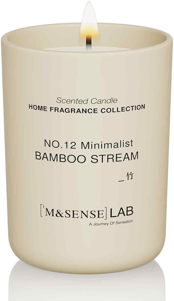 M&SENSE Natural Soy Candle| Bamboo Stream | 8.82 oz, 50H Burn | Spring Scented Candles for Relaxation, Meditation, Home Décor | for Bedroom, Office, Party Medium