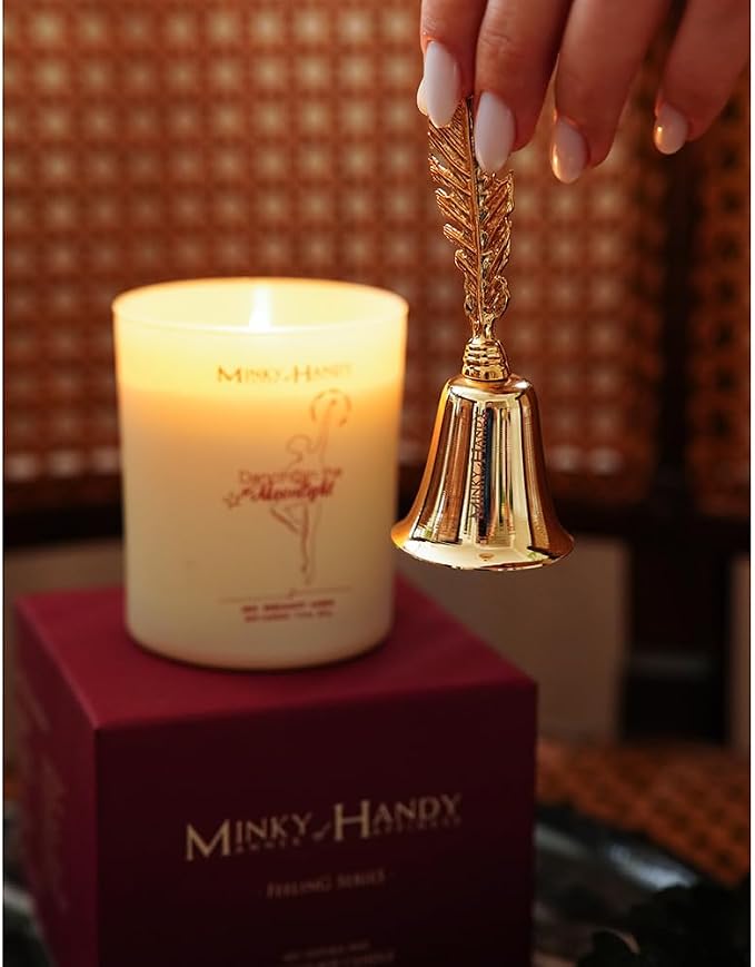 Candle Snuffer Accessory - Brass Design - Safely Extinguish Candle Flames - Home Decor and Gift for Candle Lover (Feather)