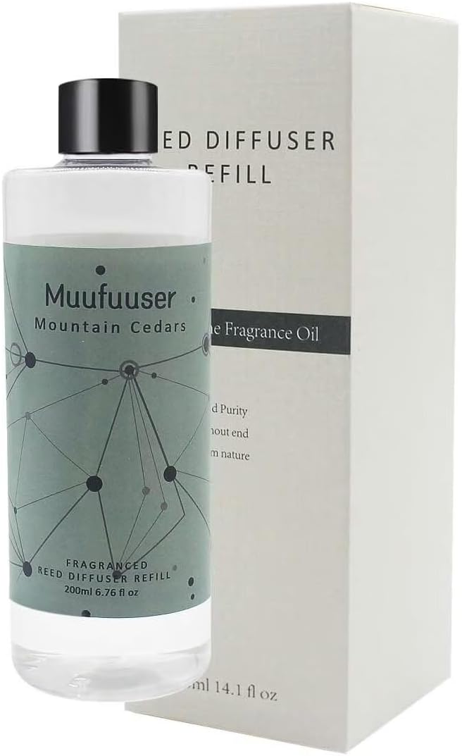Reed Diffuser Refill, 200ml Scented Oil Refill for Home Fragrance, Long-Lasting Aromatherapy Oils for Reed Diffuser Sticks, Clean Formula with Premium Fragrance Oils, 6.8 Fl Oz (24 Scents