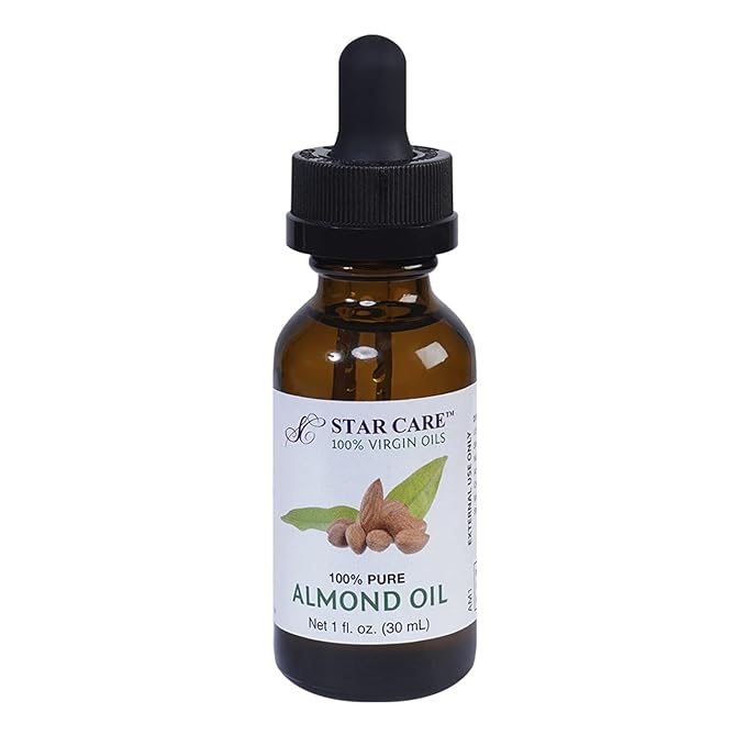 100% Pure Sweet Almond Oil Cold Pressed & Hexane Free Carrier Oil for Skin, Hair, Scalp & Body Care – Natural Moisturizer in UV-Protected Glass Bottle with Dropper (1oz / 30ml)