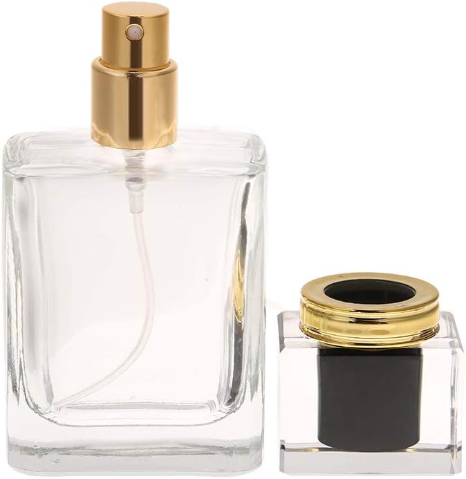 Refillable Perfume Bottle, 50ml/1.75fl oz Portable Glass Empty Perfume Refillable Containers Bags-Cases Replacement, Transparent Dropper Cologne Atomizer