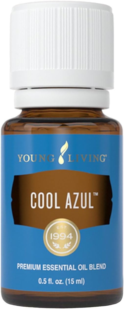 Young Living Cool Azul Essential Oil Blend | 15 ml | Cooling Minty Herbal Aroma for Diffusers, Massage & Aromatherapy | Wintergreen, Peppermint & Sage Botanical Blend | Seed to Seal Quality