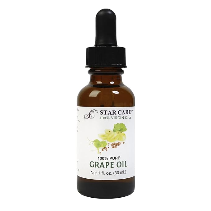 100% Pure Grape Seed Oil for Skin, Hair & Face. Cold Pressed Vitis Vinifera Carrier Oil with Vitamin E & Essential Fatty Acids, Natural Moisturizer for Body & Scalp Massage, 1 fl oz (30ml)
