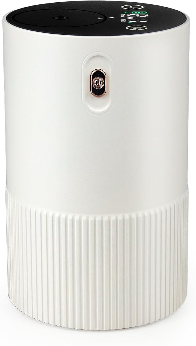 Waterless Diffuser for Essential Oil, Aluminum Alloy & Fabric, 0.33 Fl Oz/ 10mL, Cold Air Waterless Diffusers, Scent Diffuser with Timer & 4 Mist Levels for Home, Room, Car, Office - Whine