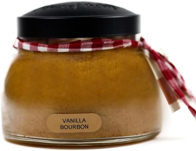 A Cheerful Giver - Vanilla Bourbon - 22oz Mama Scented Candle Jar with Lid - Keepers of the Light - 125 Hours of Burn Time, Gift Candle, Brown