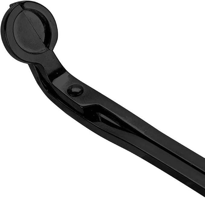 Stainless Steel Candle Wick Trimmer, 6.9 Inch Length Rounded Tips Candle Snuffer for Safe Wick Clipping and Candle Care Black