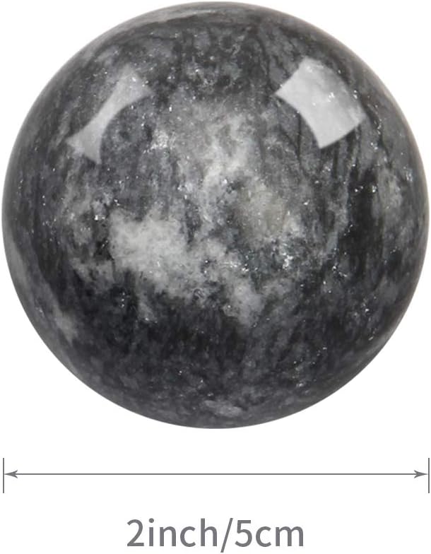 Coolrunner 2'' Marble Dark Grey Baoding Balls Chinese Health Stress Relieve Hand Exercise Hand Massage Hand Balls