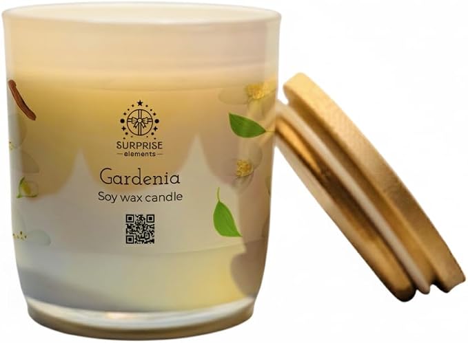 Gardenia Floral Aromatherapy, Beautiful Gift for Women, Moms, and Floral Candle Lovers! 60-Hour Burn, Clean & Non-Toxic, Eco-Friendly 100% Soy Wax, Cotton Wick 9oz (Gardenia)