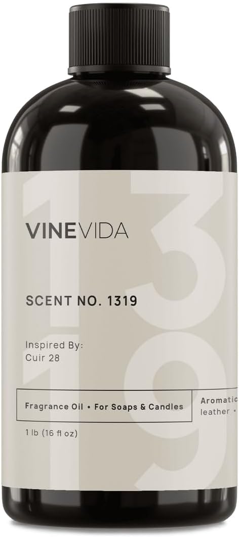 VINEVIDA Scent NO. 1319 Fragrance Oil - 16oz (1lb) - Inspired by: Cuir 28 Fragrance Oil for Candle Making - Made in USA Candle Scents Scents for Soap Making