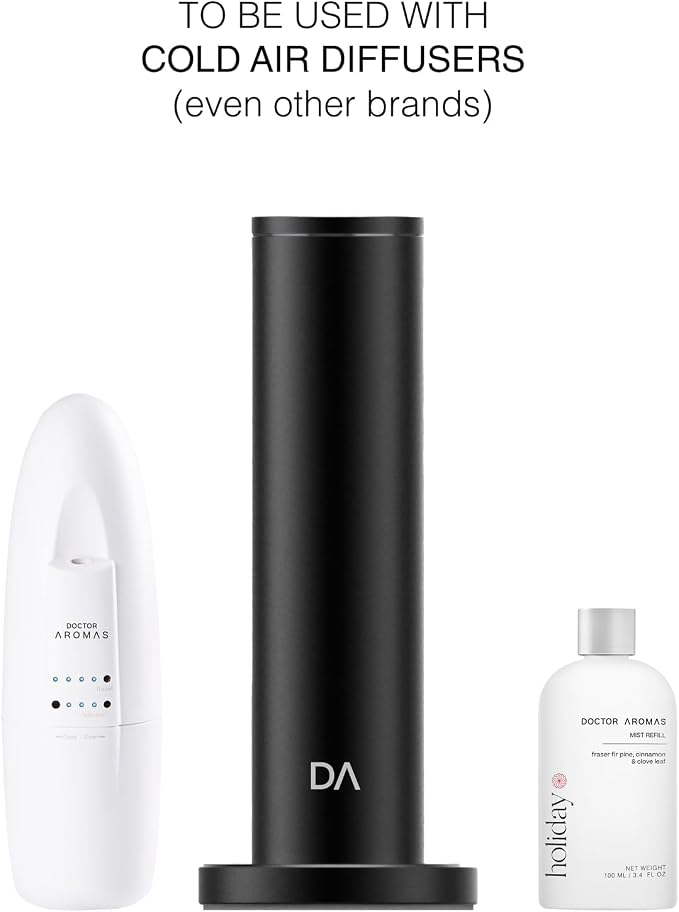Doctor Aromas Oil Diffuser Essential Oil Blend Refill – Premium Aromatherapy & Home Fragrance, Scent of Fraser Fir Pine, Cinnamon & Clove Leaf, 3.4 fl oz (100 ml) (Holiday)