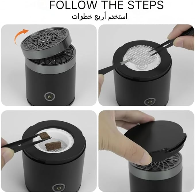 Bakhoor BoSidin Portable Electric Incense Burner – Rechargeable USB Arabic Aroma Diffuser for Home, Office & Car | Portable Bakhoor Burner for Ramadan & Everyday Fragrance