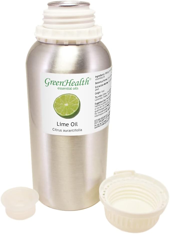 Lime Essential Oil - 16 fl oz - Aluminum Bottle - 100% Essential Oil - GreenHealth