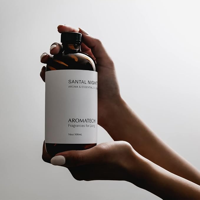 AromaTech Santal Night Premium Aroma Oil – Sensual & Warm Home Fragrance - Notes of Sandalwood,Tonka Bean & Black Cardamom for Scent Diffusers, Cold-Air, UltraSonic Machines (16 Fl Oz (Pack of 1))