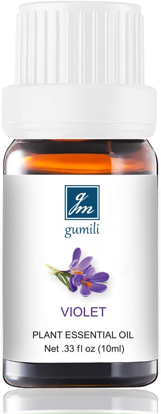 GM Gumili Violet Essential Oil - Pure Natural Fragrance for Aromatherapy, Perfume Making, Candles, Soap, Room Spray, Diffuser Blends - Organic, 10mL Undiluted