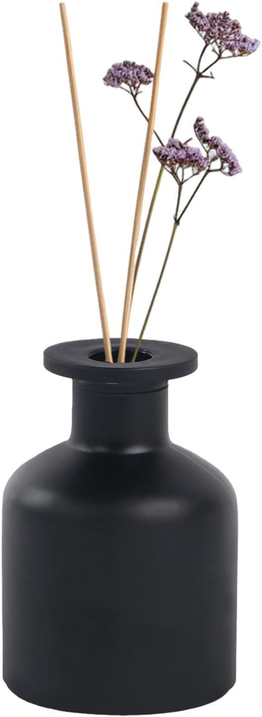 UPSTORE 150ml/5oz Matte Black Glass Diffuser Bottle - Aroma Bottles DIY Fragrance Accessories for Essential Oils - Replacement Aromatherapy Diffusers & Sticks