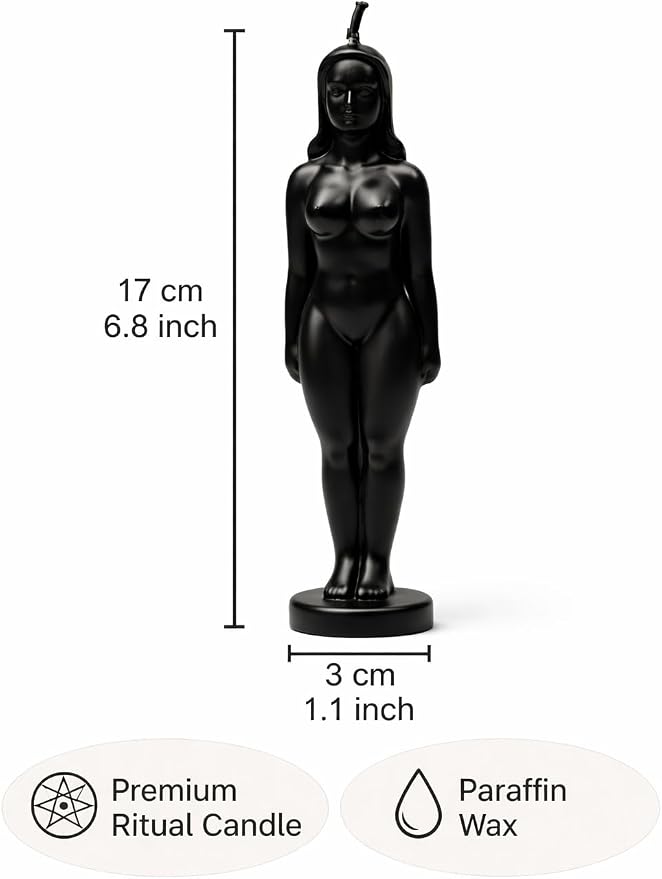 Black Female Body Candle – Protection, Energy Cleansing & Power Candle for Spiritual Rituals, Manifestation & Balance – Goddess Figure Decor Gift