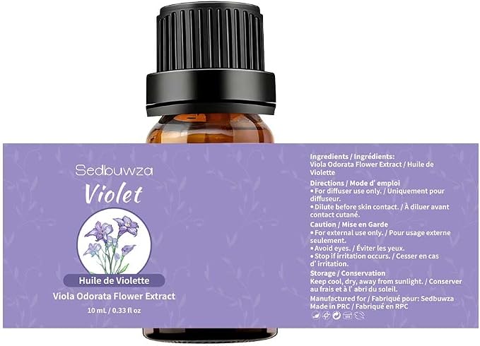 Sedbuwza Violet Essential Oil, 100% Pure Organic Violet Aromatherapy Gift Oil for Diffuser, Humidifier, Soap, Candle, Perfume