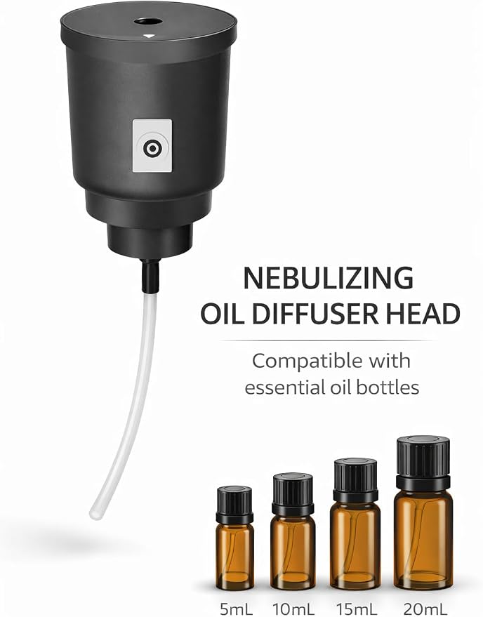 Replacement Nebulizer Head Kit for Waterless Essential Oil Diffuser, Includes 20mL (0.7 Fl Oz) Bottle + 2 Atomizing Sticks, Fine Mist Scent Accessory, Diffuser Machine Not Included
