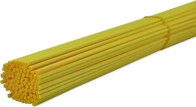 100 Pieces Fiber Reed Diffuser Replacement Refill Sticks (8" x 3mm, Yellow)