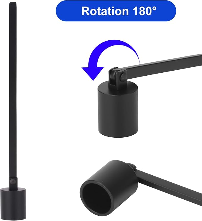 6 Pack Black Candle Snuffer Vintage, Premium Stainless Steel Wick Flame Extinguisher, 6.3 Inch Long Handle, Elegant Design for Scented Candles, Perfect Candle Accessory for Candle Lovers