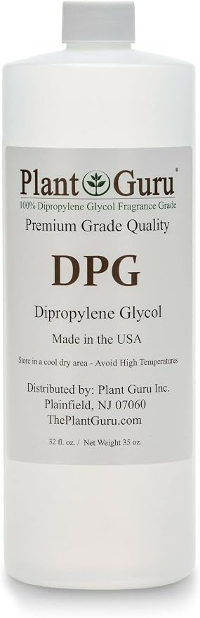 Plant Guru Dipropylene Glycol DPG 32 fl. oz. - Fragrance Grade Carrier Oil - Great for Incense Making, Perfume and Body Oils.
