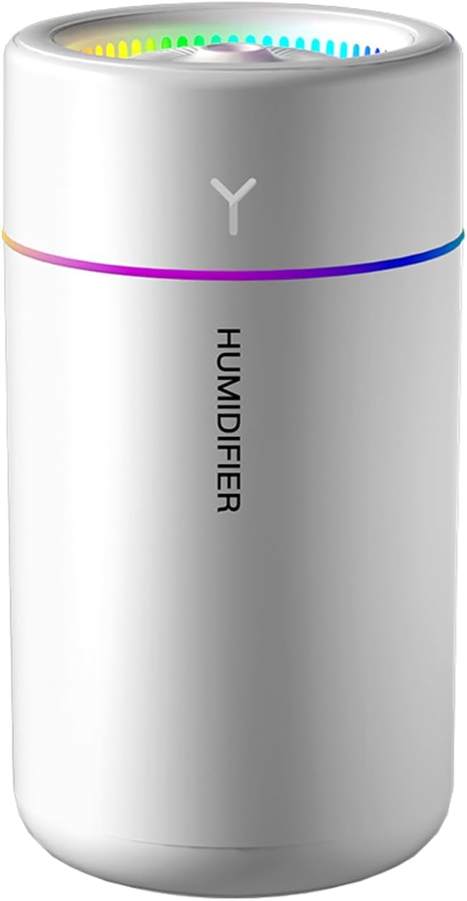 Mini Humidifier, USB Personal Desktop Humidifier for RV, Office, Bedroom etc. Auto Shut-Off, 2 Mist Modes, Super Quiet - (White)