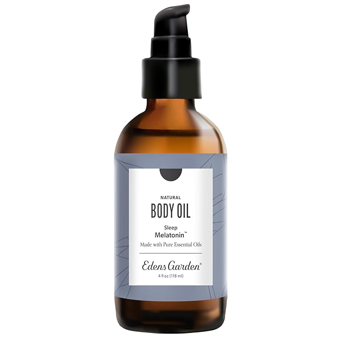 Edens Garden Melatonin Sleep Body Oil – Relaxing Bath, Body & Massage Oil with Pure Essential Oils & Vitamin E, Calming Aromatherapy for Skincare & Sleep, 4 fl oz (118 ml)
