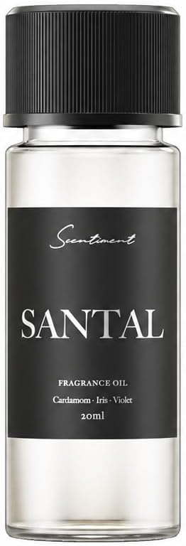 Scentiment Santal Diffuser Oil - Premium Hotel Scent with Notes of Cardamom, Cucumber, & Mint Home Scent, Aromatherapy Fragrance Oil Diffuser Refill - 0.68 fl oz (20 mL)