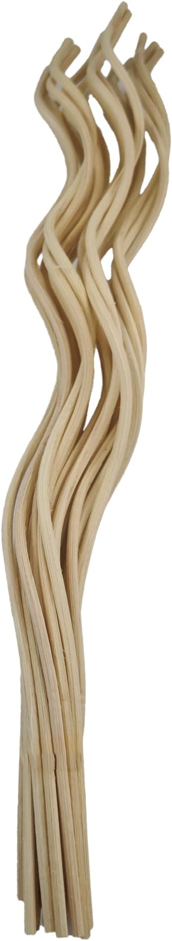 20PCS 11 inch Wavy Reed Diffuser Sticks, Rattan Fragrance Refill Sticks for Home and Office Aromatherapy (Wood)
