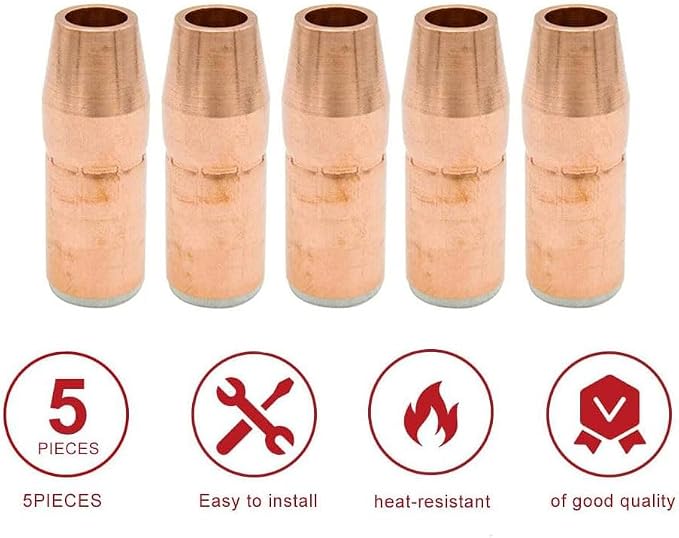 Nozzle N-M1218C 1/2" ID 1/8" Recess AccuLock MDX Fits Miller MDX-250 EZ-Select MIG Welding Guns Part 5PK