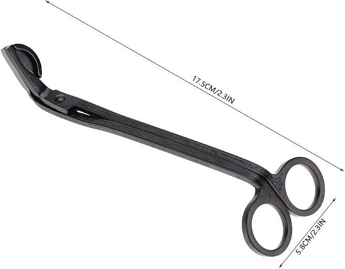 Changor Stainless Steel Candle Heart Clamp/Holder Wick Trimmer Scissors Tool for Home Use, Durable and RustResistant Candle Wick Scissors for Daily Life, 1 Piece, 6.9 * 2.3in, Black (Black)