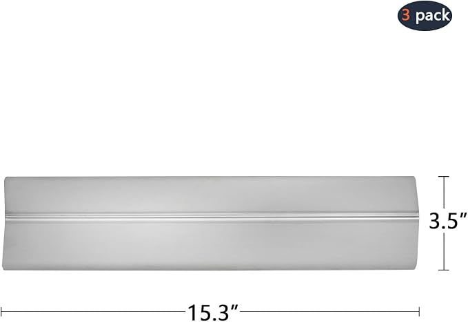 Hongso 15.3" Stainless Steel Grill Heat Shield Flavorizer Bars Replacement Parts for Weber Spirit 2 Burner I & II 200 Series E210 S210 E215 E220 S220 and Weber II GS4 Gas Grill (Front-Mounted Control)