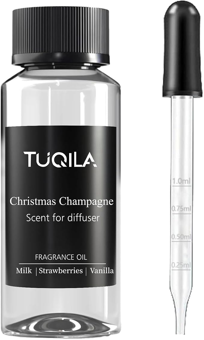 Christmas Champagne Waterless Diffuser Oil 120ML, Festive Berries, Vanilla & Pear for Waterless Diffuser, Holiday Party Scent Oils, Cozy Gourmand Aromatherapy for Home, Featival